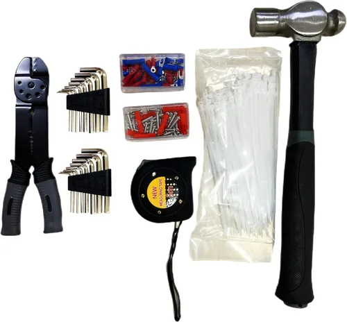 Vista 8 de Juego de herramientas mecánicas de 339 piezas con caja de metal resistente de 3 cajones, juego de caja de herramientas portátil para el hogar, kit