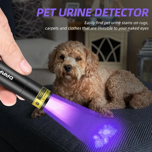 Vista 4 de DARKBEAM Linterna UV Luz Negra 395 NM, Mini pero Potente USB-C LED Recargable Lámpara de Madera, Linternas Ultravioleta para Detección de Orina