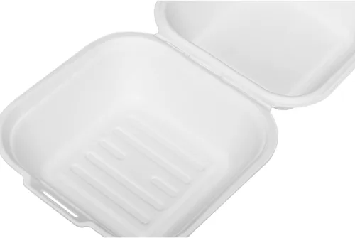 Vista 7 de KARAT EARTH Clamshell - Recipientes de alimentos para llevar [6 x 6 pulgadas, 500 unidades] Contenedores compostables para llevar, bagazo