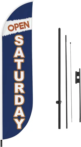 Vista 116 de DreamController - Bandera de plumas de alteraciones (11.5 pies x 2.5 pies) por DreamController para negocios al aire libre con poste adicional