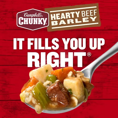Vista 6 de Sopa Chunky de Campbell’s, sopa abundante de ternera y cebada, lata de 18.8 Oz