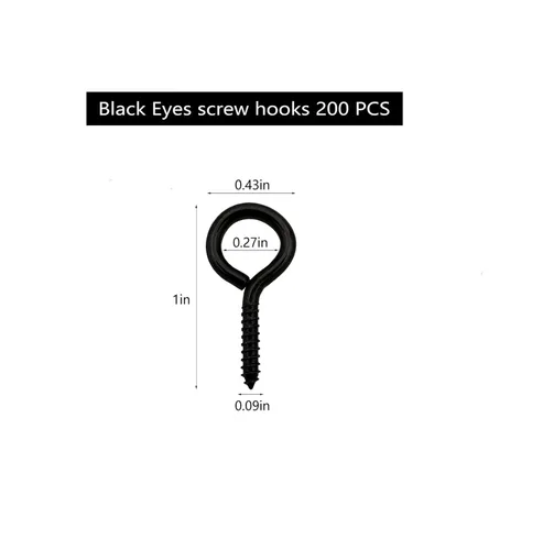 Vista 3 de Negro 200 piezas Ojos Tornillo Ganchos 1 pulgada Tornillo en Ganchos Joyería Anillo de Metal