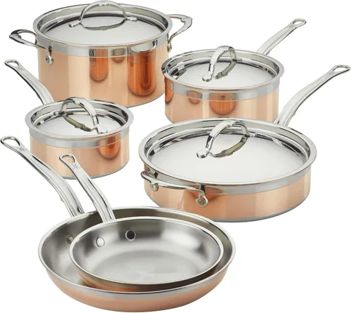 Vista 14 de Hestan - Colección CopperBond - Cacerola de cobre 100% puro, compatible con cocina de inducción, 1.5 cuartos
