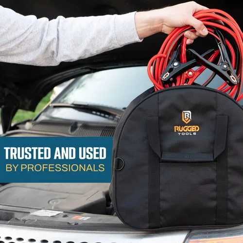 Vista 6 de Rugged Tools Bolsa para Cables – Bolsa para Cables Puente – Almacenamiento y Organizador para Cables, Cordones y Mangueras, Incluyendo Cables