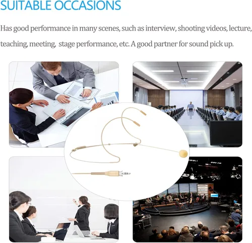 Vista 6 de Auriculares de micrófono, auriculares para colgar sobre la oreja, micrófono para sistema inalámbrico Sennheiser, transmisor de cartera, ideal