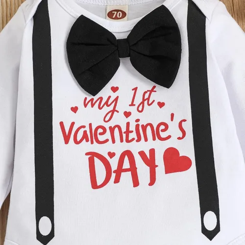 Vista 3 de My 1St Valentines - Conjunto de ropa para bebé recién nacido, conjunto de pantalones, lindo sombrero de 0 a 18 meses