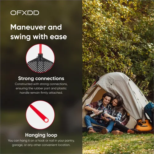 Vista 4 de Matamoscas de goma, paquete de matamoscas largo, matamoscas resistente, color rojo (paquete de 3)