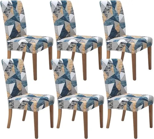 Vista 29 de SPRINGRICO Juego de 4 fundas para sillas de comedor, fundas elásticas para sillas de comedor, de elastano lavables, fundas para sillas Parsons