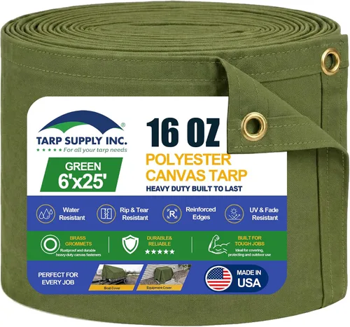 Vista 40 de TARP SUPPLY Inc. Lona de lona resistente de 5 x 7 pies, lona resistente al agua y transpirable, cubierta resistente a los rayos UV con ojales