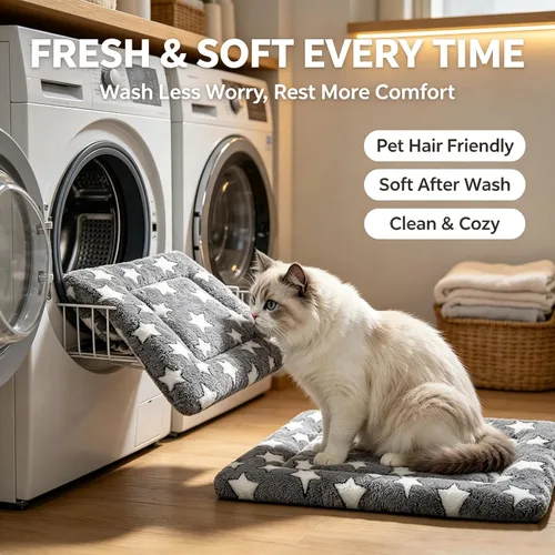 Vista 9 de Tapete para cama de perro, suave y cómodo, para jaula, cama y alfombrilla duradera para perros y gatos, ideal para jaulas, perreras y uso doméstico