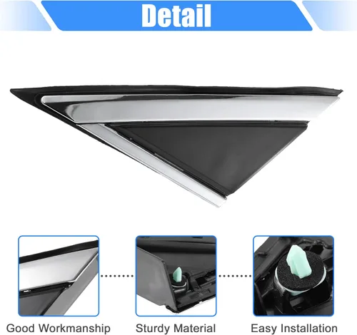 Vista 4 de X AUTOHAUX Espejo delantero izquierdo esquina triángulo Fender cubierta retrovisor triángulo Trim Panel para Cadillac SRX 2010-2016 22774041