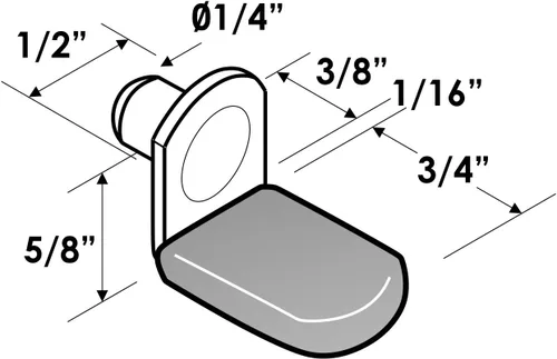 Vista 8 de Rok Hardware - Paquete de 25 clavijas de soporte de vidrio en forma de L de 1/4 pulgadas (0.250 in) con punta de vinilo, acabado de cobre antiguo