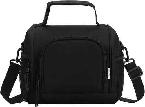 VASCHY Lonchera para hombres, reutilizable, aislada, grande, bolsa enfriadora para adultos, mujeres/niños, para el trabajo, la escuela, picnic, Negro