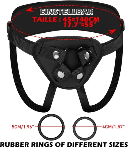 Vista 5 de Arnés de consolador con correa ajustable para mujer, bragas sin tirantes, juguetes sexuales para parejas lesbianas (negro)