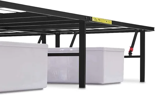 Vista 26 de Marco de cama plegable de metal de 14 pulgadas con montaje sin herramientas, no necesita un somier - completo - Básicos de Yaxa