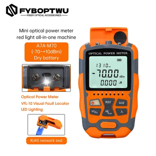 Vista 2 de Localizador visual de fallas de función 4 en 1 de 2 piezas y medidor de potencia óptica portátil OPM (FC/SC/ST) y prueba de red RJ45 e iluminación