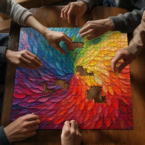 Vista 3 de Rompecabezas Imposible para Adultos 1000 Piezas, Rompecabezas Difíciles y Coloridos Degradados, Rompecabezas de Arcoíris Artísticos y Desafiantes