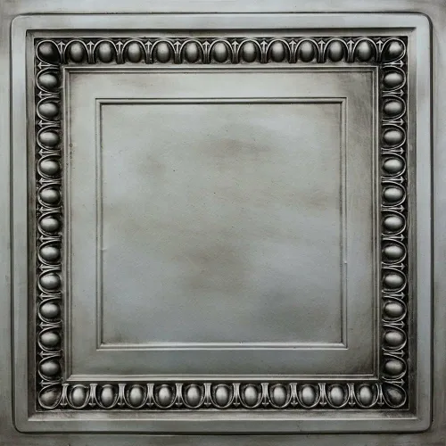 From Plain To Beautiful In Hours DCT06 Cambridge - Azulejo de techo de PVC de 2 x 2 pies (cubiertas/40 pies cuadrados), plata envejecida, 10 unidades