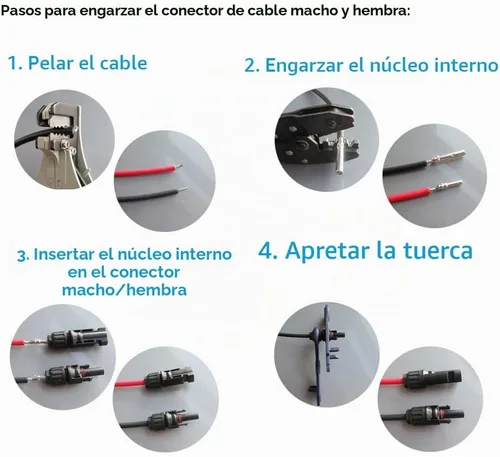 Vista 5 de 25 pares/50 conectores solares, conector impermeable IP67 macho y hembra (25 pares de conectores solares)