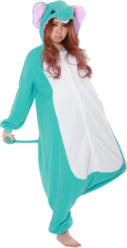 Vista 3 de Elefante Kigurumiadultos disfraz talla única Azul
