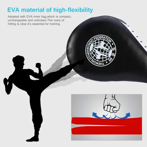 Vista 2 de Taekwondo Double Kick Pad,Target Karate Kickboxing Training TKD Kicking Pad,Practice Kick Target Training Double Face Kick Foot Pad,Equipo de artes