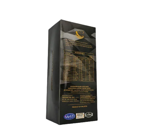 Vista 4 de 1 caja de café negro eGano Ganoderma (0.12 oz x 30 bolsitas) – Café instantáneo de calidad premium con extracto de Ganoderma Lucidum