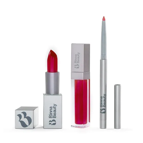 Vista 14 de Rinna Beauty Icon Lip Kit - Amelia - Kit de labios todo en uno, incluye lápiz labial, brillo de labios, delineador de labios, aspecto rosa dulce