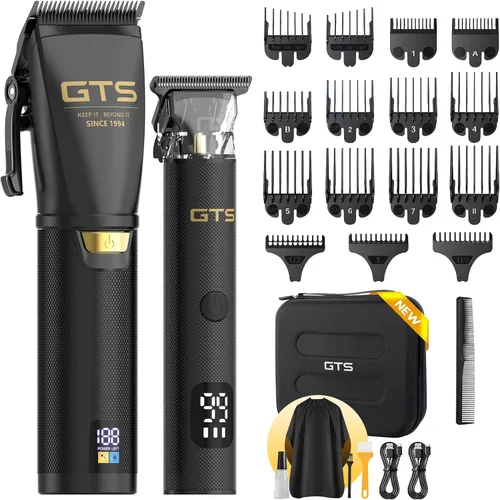 GTSPRO - Cortadora de pelo profesional para hombres, cortadora inalámbrica para cortar cabello, kit de cortapelos para hombre y peluquero con