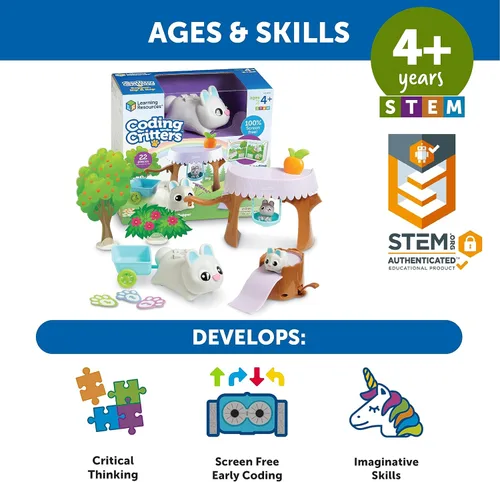 Vista 7 de Learning Resources Coding Critters Bopper - 22 piezas, edades 4+, juguete de codificación temprana sin pantalla para niños, mascota de codificación
