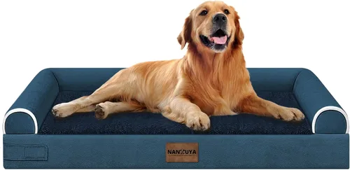 Vista 54 de Cama ortopédica lavable para perros pequeños: cama con cojines de apoyo para perros pequeños y gatos, cama impermeable de espuma tipo caja de Gris