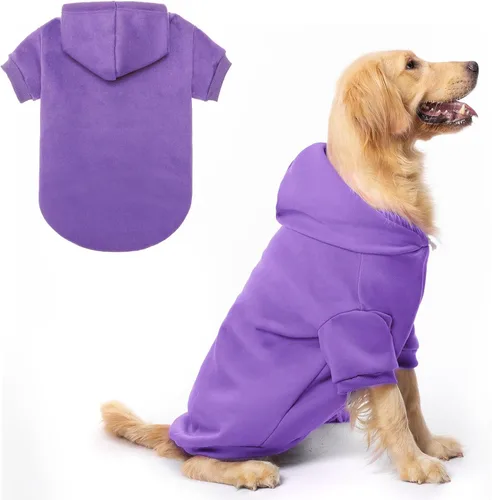 Vista 12 de BINGPET - Sudaderas con capucha de seguridad para perros, suéter para cachorros, abrigos para perros para clima frío, suéter con capucha de forro
