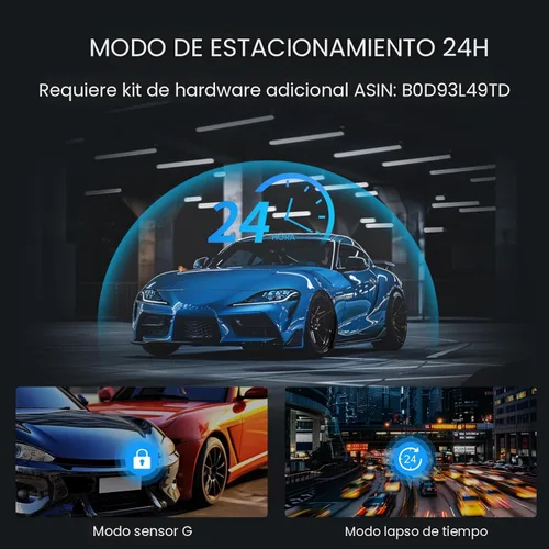 Vista 6 de Veement Cámara de espejo retrovisor 4K, cámara de tablero de espejo 4K de 10 pulgadas con cámara de respaldo de 1080P, cámara de tablero frontal