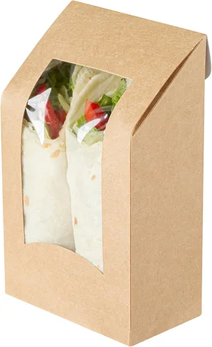 Vista 9 de Restaurantware -Cafe Vision - Contenedores para sándwich de 5.9 x 3.7 pulgadas, 200 cajas de papel sándwich de corte angular, con ventana
