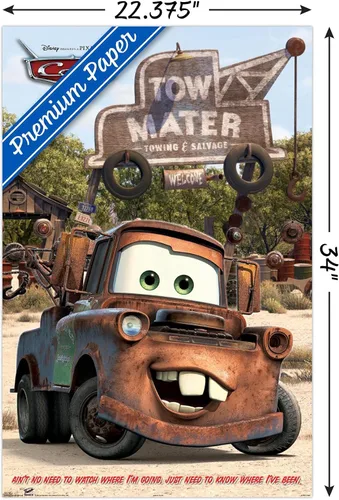 Vista 3 de Trends International Disney Pixar Cars - Póster de pared Mater, 22.375 x 34 pulgadas, versión premium sin marco