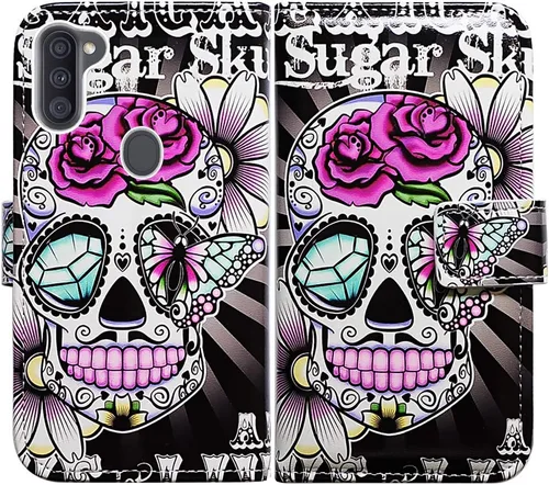 Vista 27 de Bcov Funda para Galaxy A11 (versión de EE. UU.), magníficos colores circulares de piel con tapa y ranura para tarjeta con soporte para Samsung