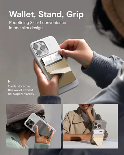 Vista 3 de MOFT Soporte magnético para cartera compatible con iPhone 171615141312, ajuste de ángulo y soporte de teléfono compatible con MOVAS Magsafe, Misty