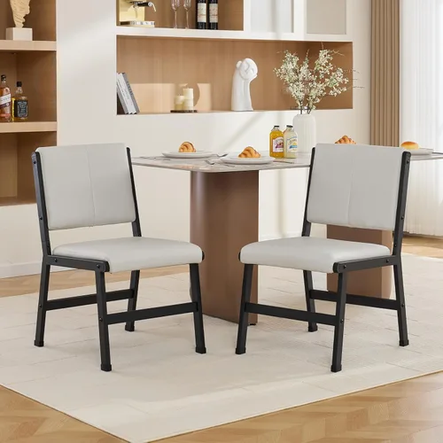 Juego de Sillas de Comedor Modernas, Sillas Ergonómicas de Tela Transpirable y Marco de Metal con Asiento Suave Acolchado y Robusto, para Cocina,
