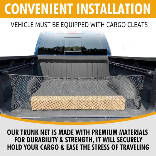 Vista 2 de Red de carga elástica de malla para maletero estilo sobre para Nissan Frontier 2013-2021 Organizadores y almacenamiento de maletero premium Red