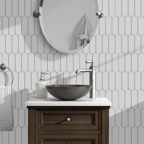 Vista 7 de SUNWINGS Salpicadura para Cocina Despegar y Pegar, Azulejos Autoadhesivos de Compuesto de Piedra Hexágono Largo Mosaico de Pared, 30.5 cm x 28.5 cm