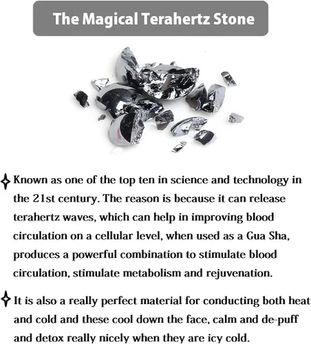 Vista 4 de SAEEYCUE - Herramientas de raspado facial Gua Sha con piedra Terahertz