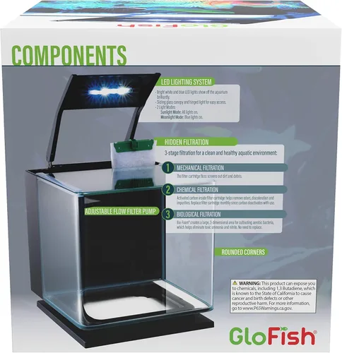 Vista 3 de Kit de acuario GloFish Betta Shadowbox