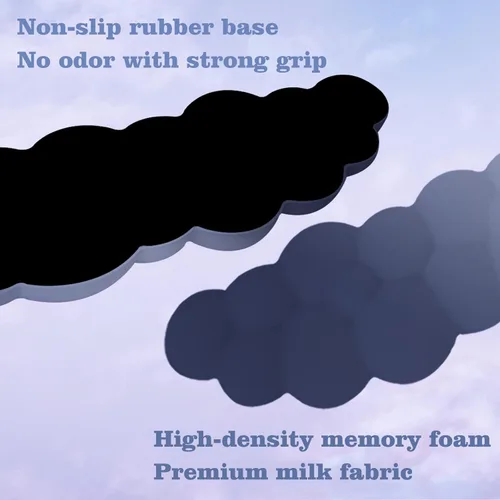 Vista 3 de Reposamuñecas para teclado Cloud, espuma viscoelástica de alta densidad con base antideslizante para aliviar el dolor, teclado ergonómico