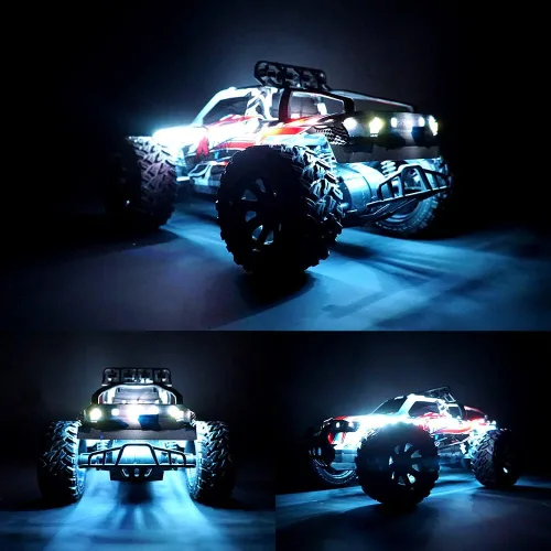 Vista 2 de Tiras de luz LED impermeables para autos RC, camiones, aviones, barcos, drones, ala fija, modelo de ala AR, luz de resplandor inferior (blanco)