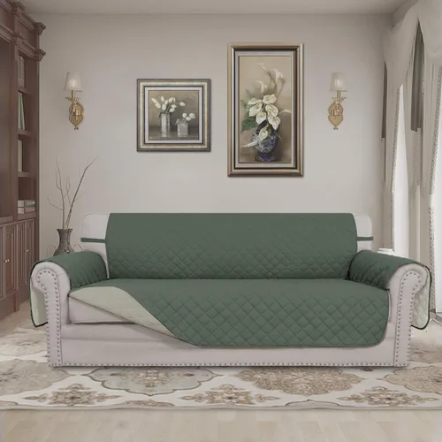 Vista 267 de Easy-Going - Funda reversible para sofá reclinable, resistente al agua, protector de muebles con correas elásticas, para mascotas y niños