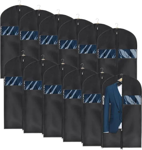 Vista 12 de Univivi Bolsa para Trajes Bolsa de Ropa para Colgar Ropa, 40" Ligera con Cremallera Completa Lavable Funda para Trajes con Ventana Grande Visible