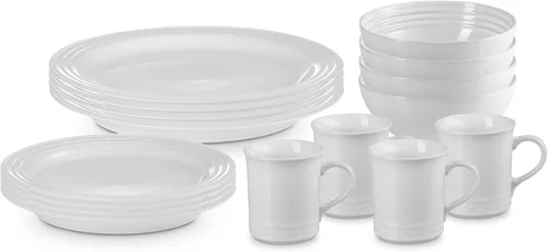 Vista 12 de Le Creuset Juego de vajilla de gres, 16 piezas, Cerise