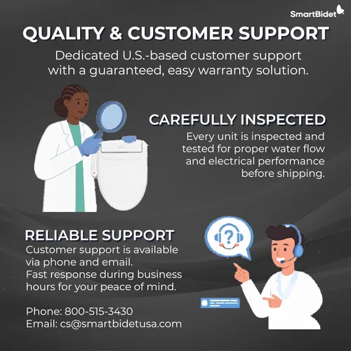Vista 15 de SmartBidet SB-2600 - Asiento para bidé eléctrico con mando a distancia, con calefacción electrónica, secadora de aire caliente y función de lavado