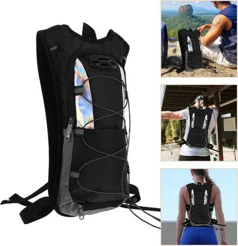 Vista 9 de Mochila compacta de depósito de agua con bolsa de agua de gran capacidad, correas de malla transpirable, múltiples compartimentos