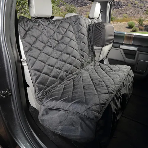 4Knines - Funda de asiento trasero con hamaca de camioneta de doble cabina, impermeable (color negro, lado del conductor)