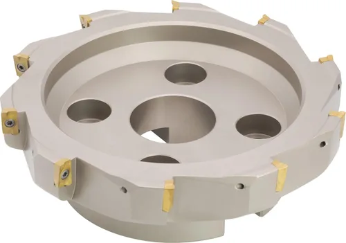 Vista 9 de Molino de cara indexable de 90° de 2" (Shell), para fresado de hombro cuadrado, diámetro del orificio del eje de 3/4", 4 flautas, con 4 piezas